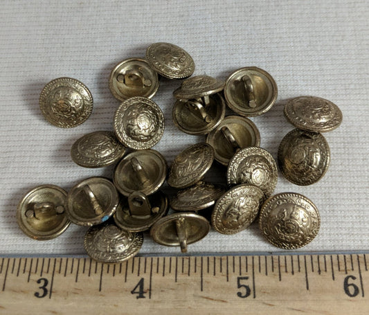 Button #6109 #Shank #Antique-Gold #Crest #Metal #10pc