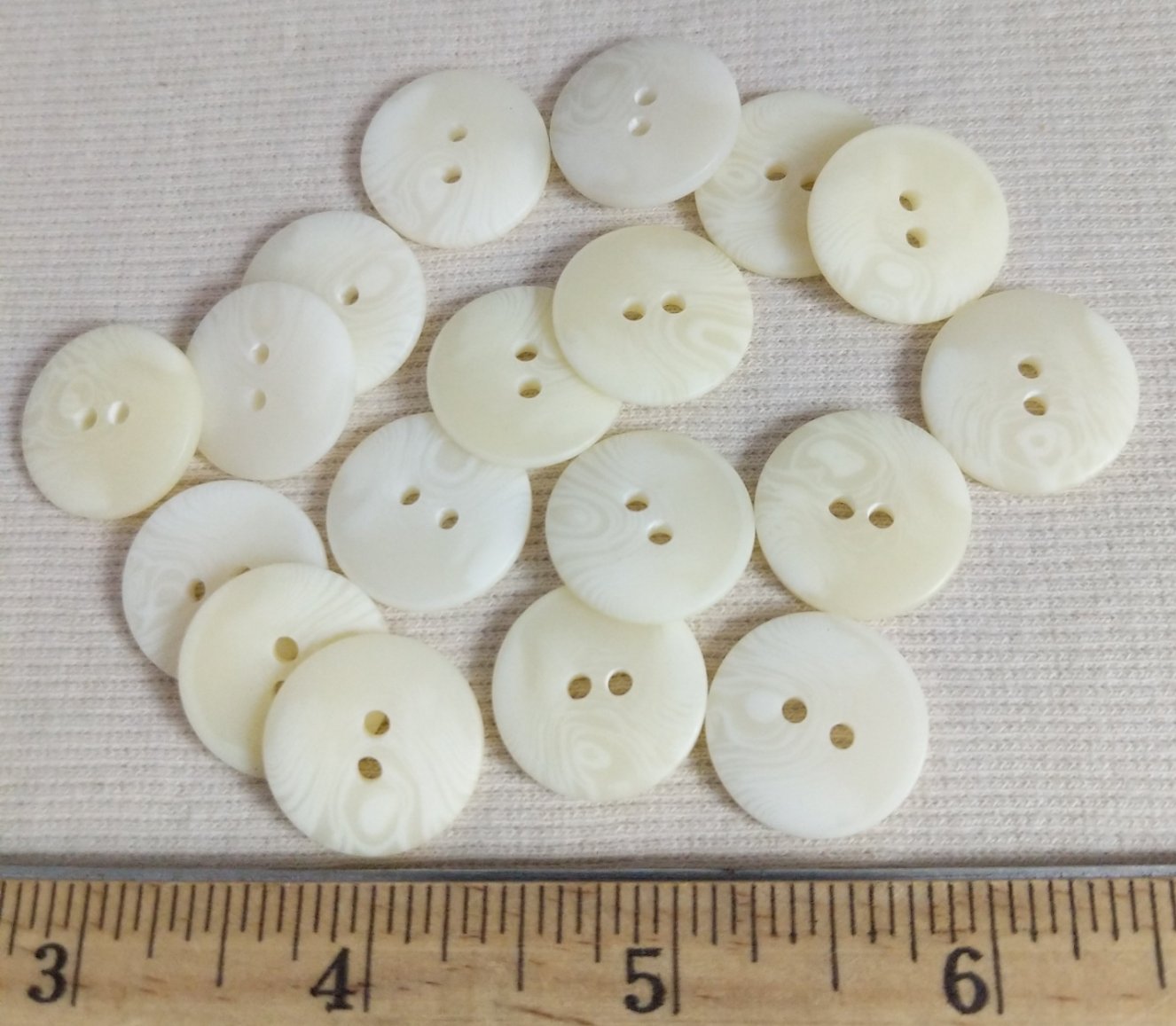 Button #21160-PB1160 #2 Hole #Off-White #Imitation #Horn #Polyester #10pc