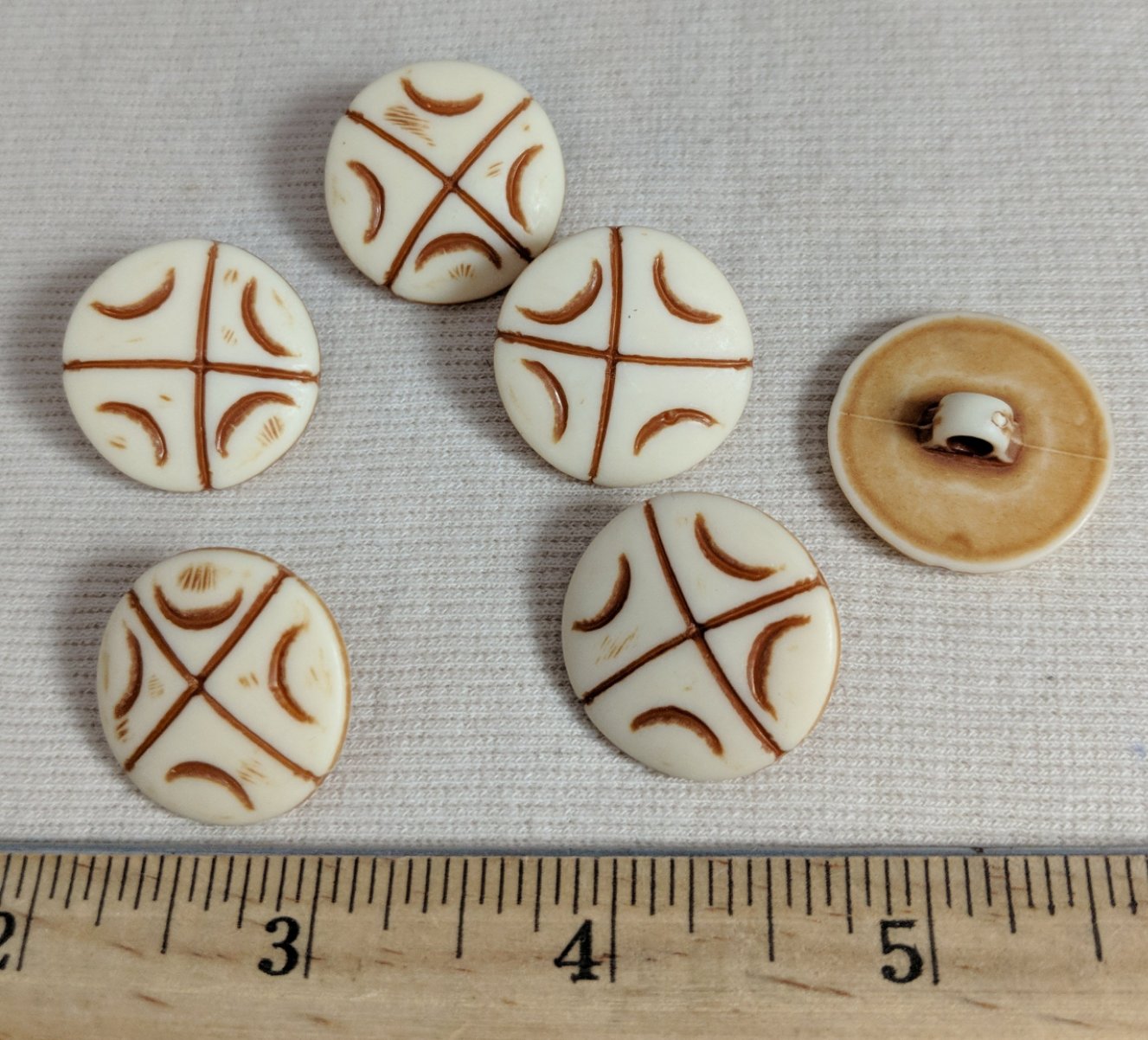 Button #1252 #Shank #Cream #Bone #Ethnic #10pc