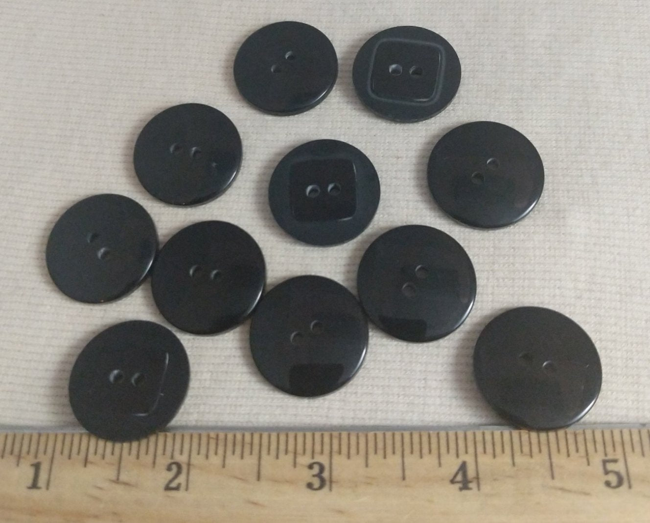 Button #2 Hole #Black #Dome #Basic #Polyester #10pc