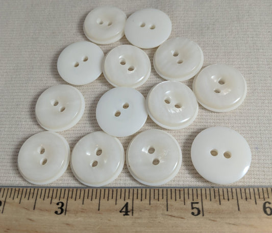 Button #84 #2 Hole #Pearl #Rim #Polyester #10pc