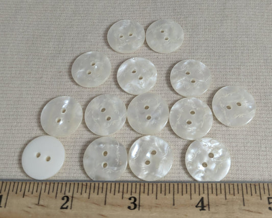 Button #4197 #2 Hole #White #Polyester #10pc