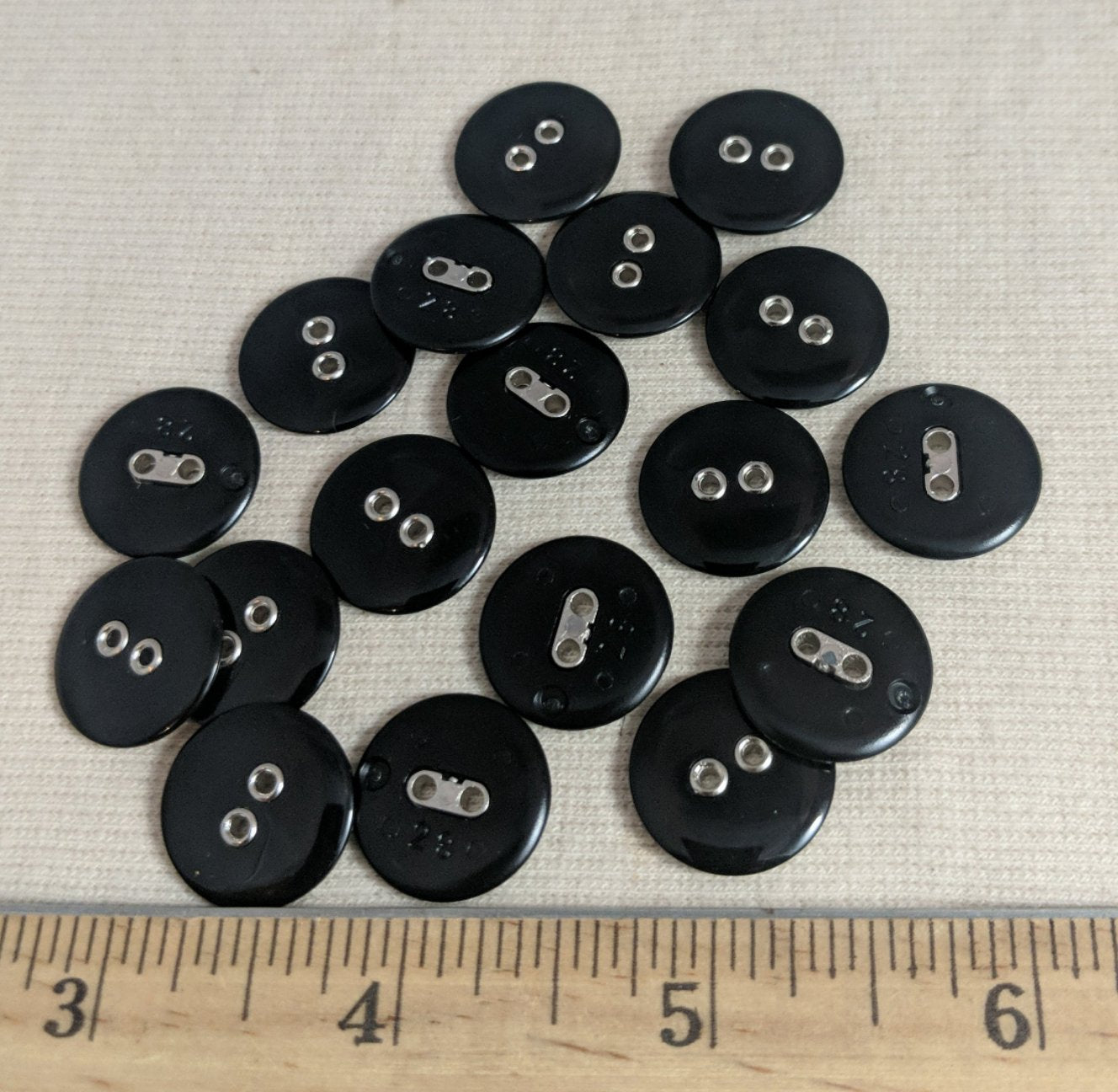 Button  #Eyelet #2 Hole #Black #Polyester #10pc