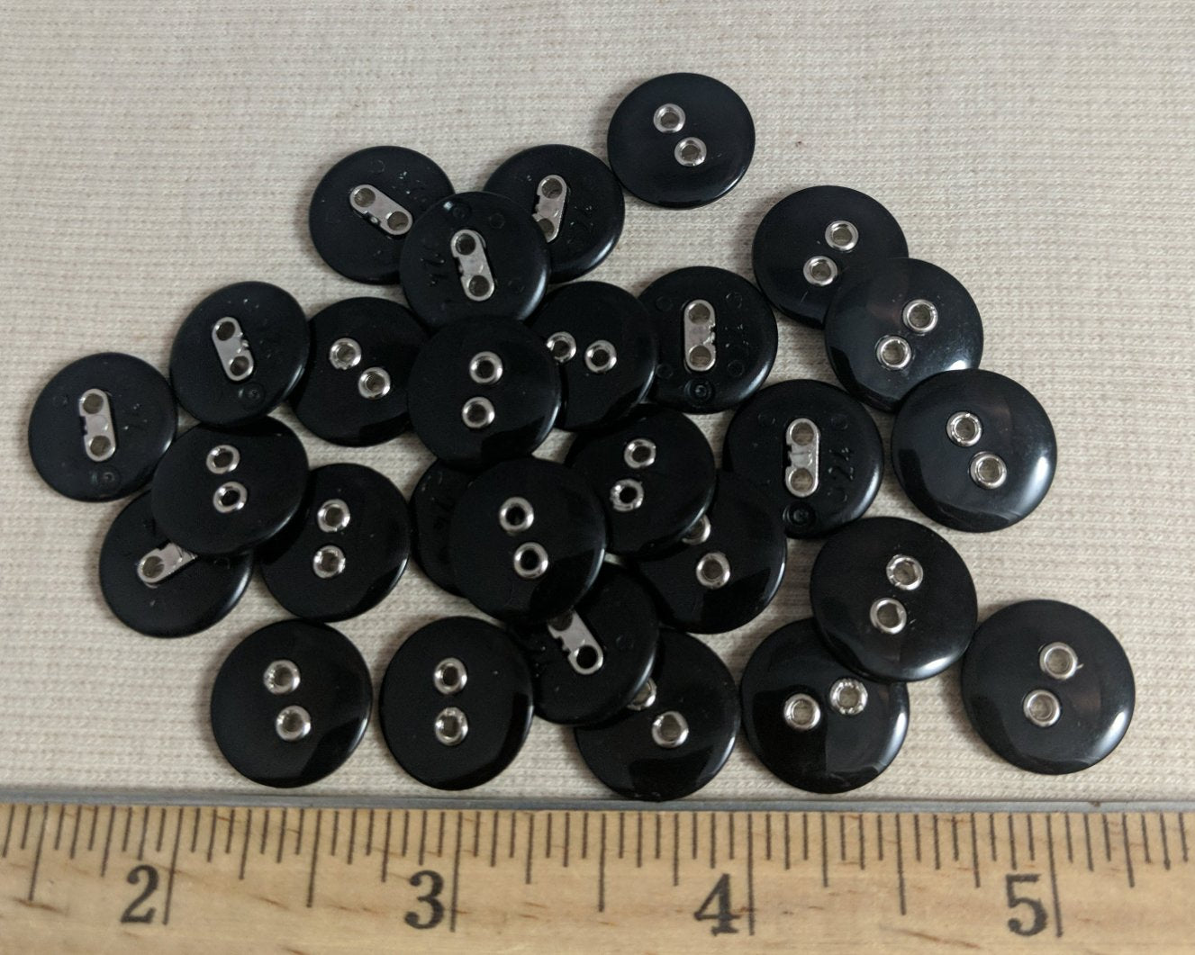 Button  #Eyelet #2 Hole #Black #Polyester #10pc