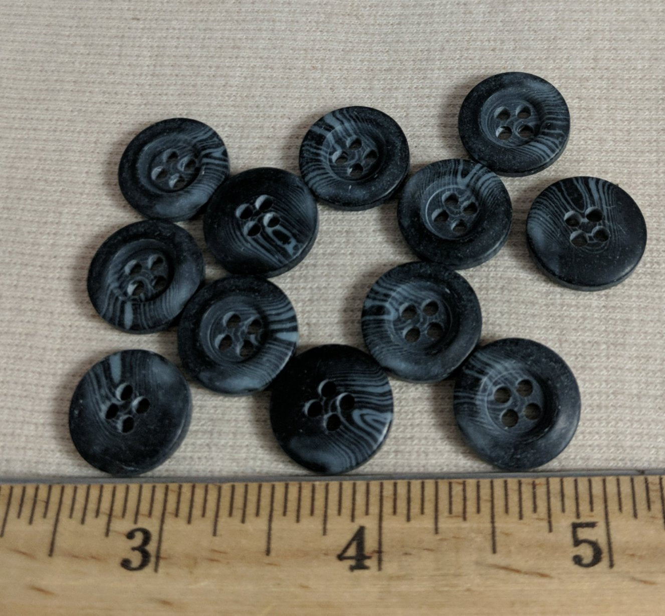 Button #Flander #618D #4 Hole #Blue #Rim #Imitation #Horn #10pc