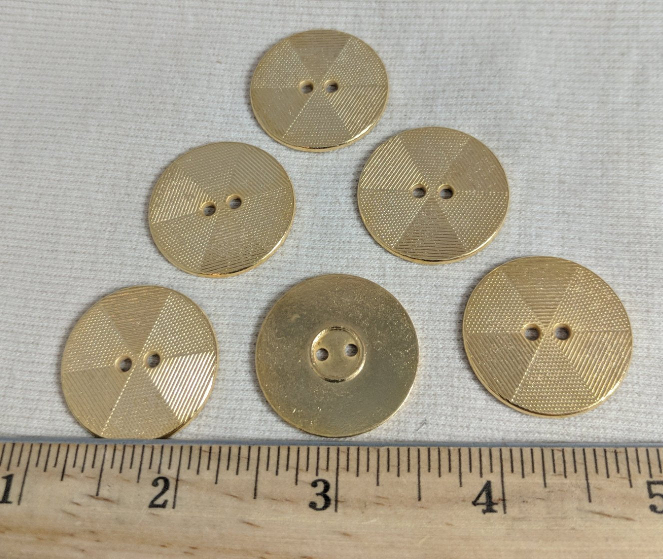 Button #9176 #2-Hole #Gold #Rim #Metal #10pc