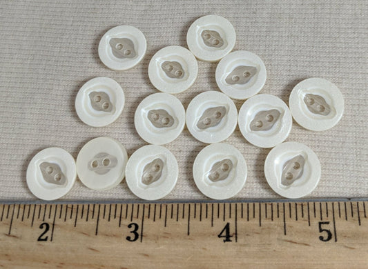 Button #98116 #2 Hole #Cream #Rim #Nylon #10pc