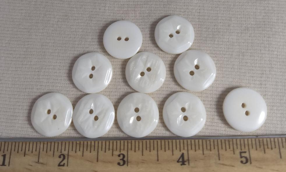 Button #1391 #2 Hole #White  #Polyester #10pc