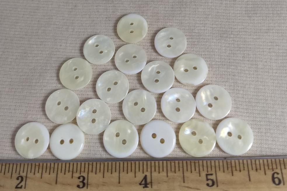 Button #4993 #2 Hole #Pearl #Polyester #10pc