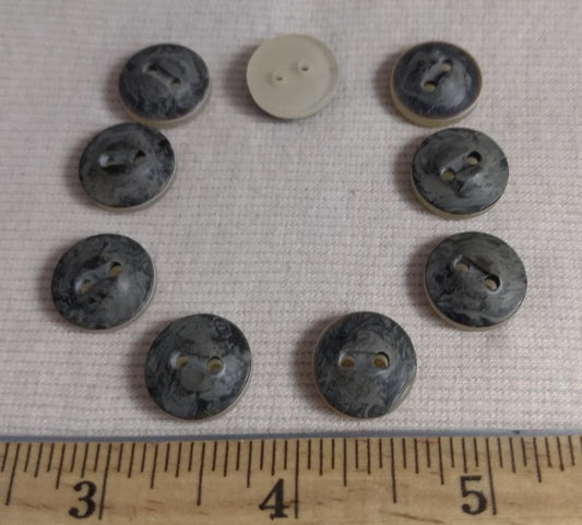 Button #C3007 #2 Hole #Grey #Polyester #10pc