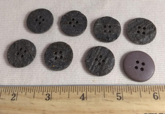 Button #PB1002-7 #4 Hole #Brown #Polyester #10pc