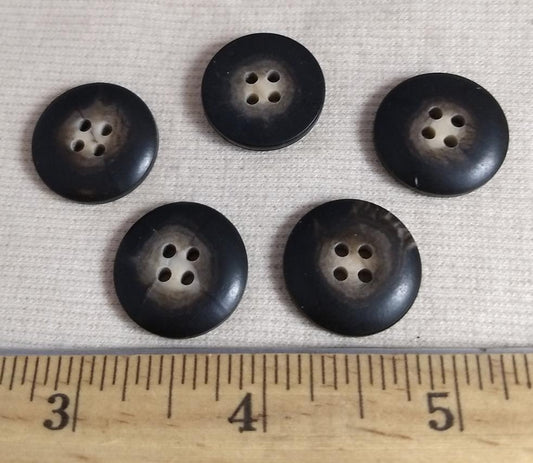 Button #1399  #4 Hole #Brown #Rim #Imitation #Horn #10pc