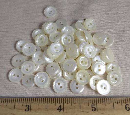 Button #1400 #2 Hole #Pearl #Rim #Polyester #10pc