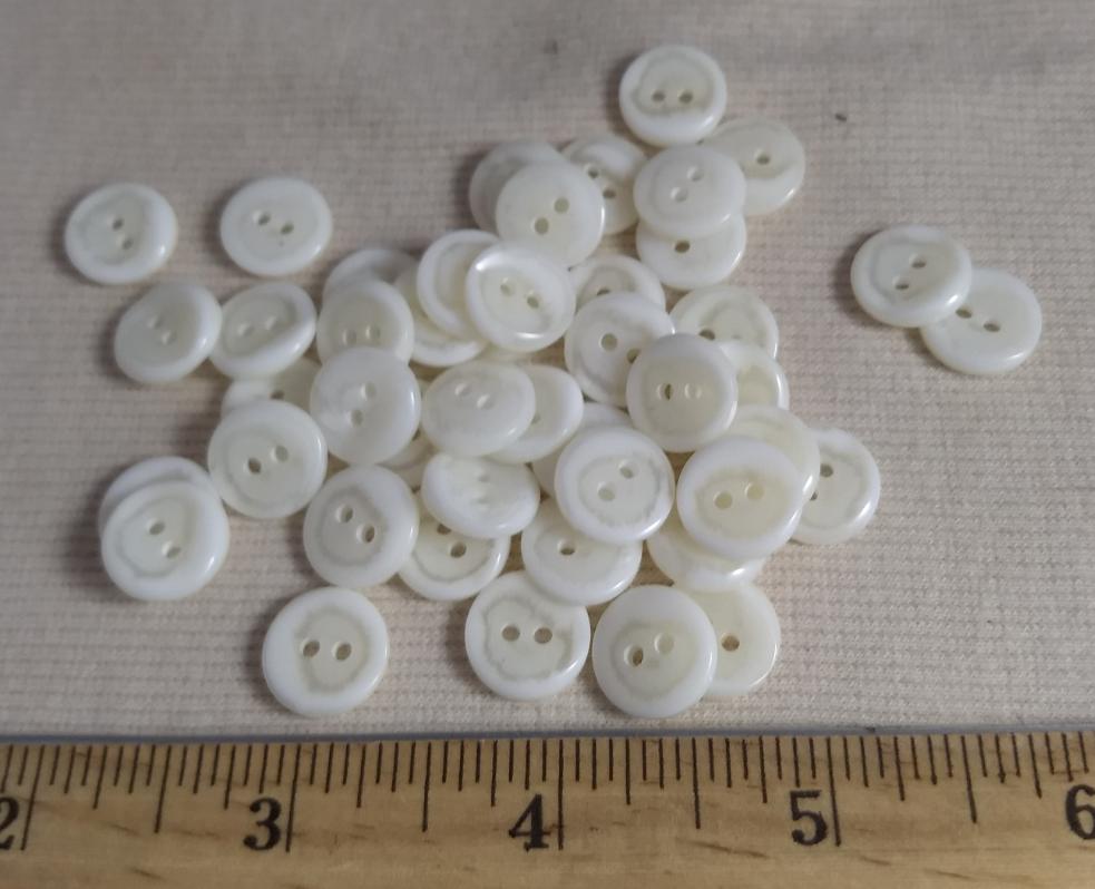 Button #2829 #2 Hole #White #Polyester #10pc