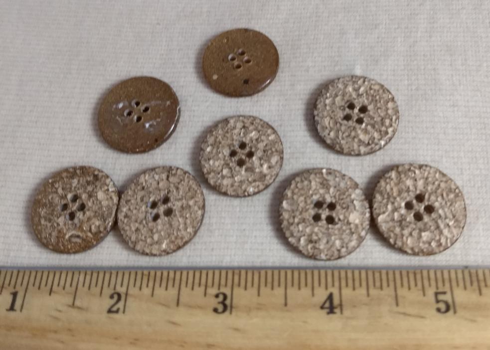 Button #23024 #4 Hole #Brown #Imitation #Wood  #Polyester #10pc