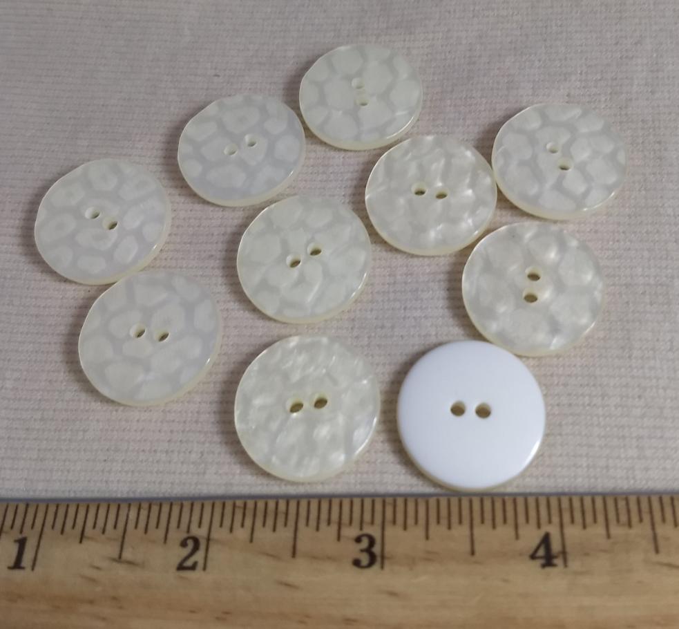 Button #23635 #2 Hole #White #Polyester #10pc