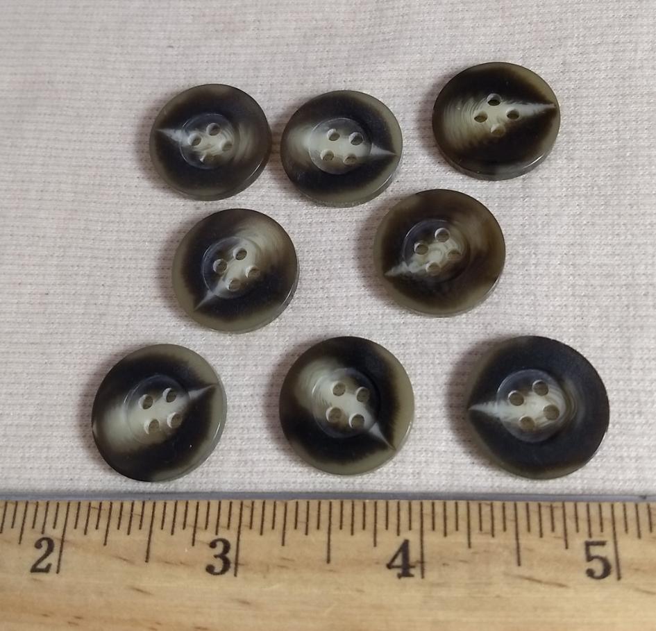 Button #371 #4 Hole #Brown #Imitation #Horn #Rim #Polyester #10pc