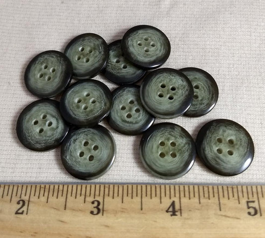 Button #9235 #4 Hole #5-Green #Rim #Imitation #Horn #Polyester #10pc