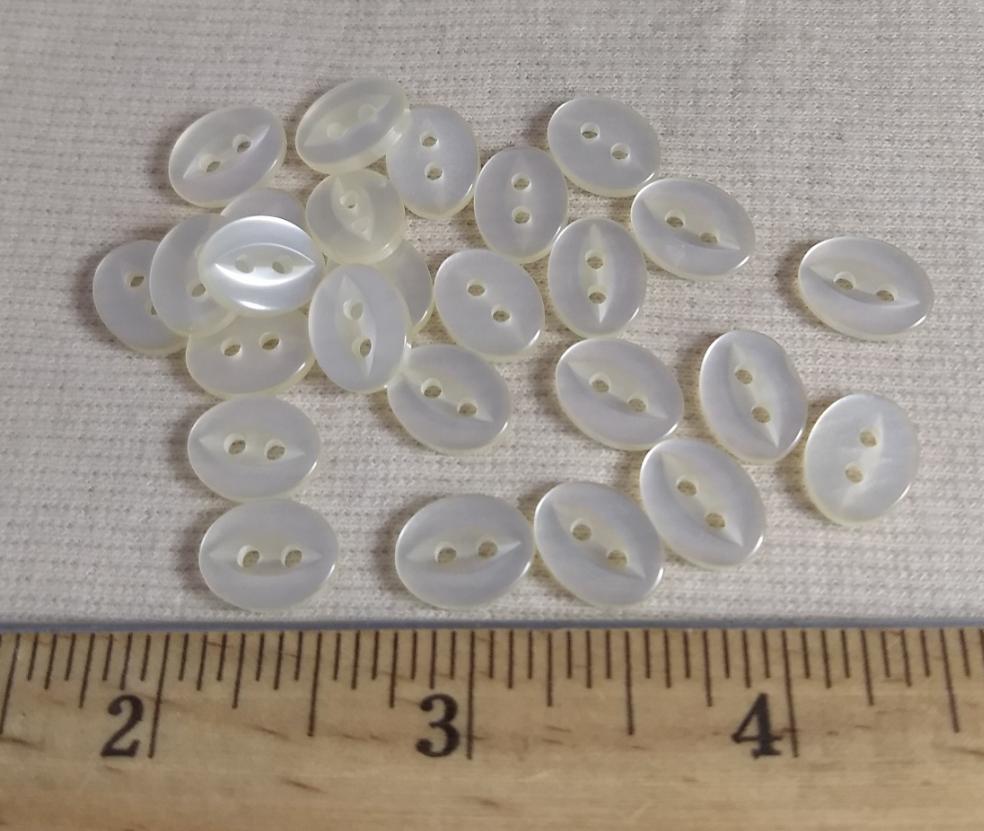 Button #Fisheye #0226 #2 Hole #Pearl #Oval #Polyester #10pc