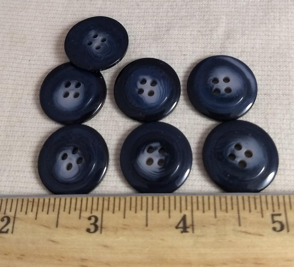 Button #9289 #4 Hole #Navy #Imitation #Horn #Polyester #10pc