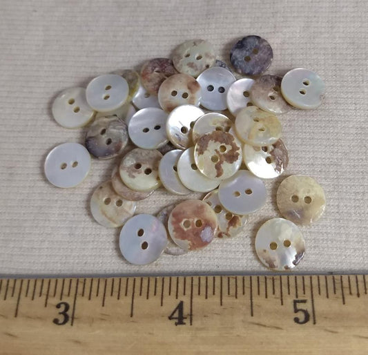 Button #Akoya #2 Hole #Pearl #Shell #10pc