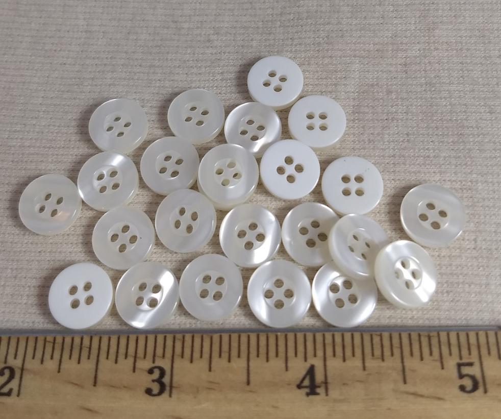 Button #PC700 #4 Hole #Pearl  #Rim #Basic #Polyester #10pc