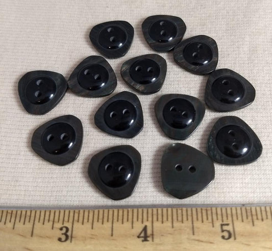 Button #21347 #2 Hole #Smoke #Polyester #10pc