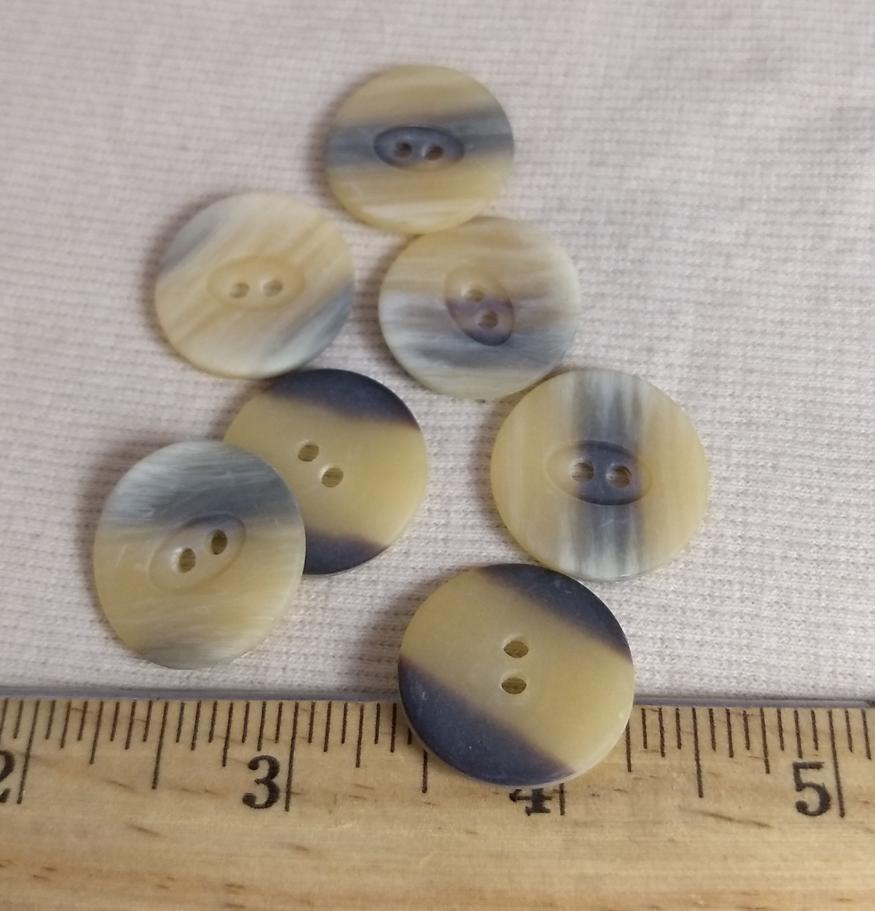 Button #23017-1 #2 Hole #Cream #Imitation #Horn #Polyester #10pc