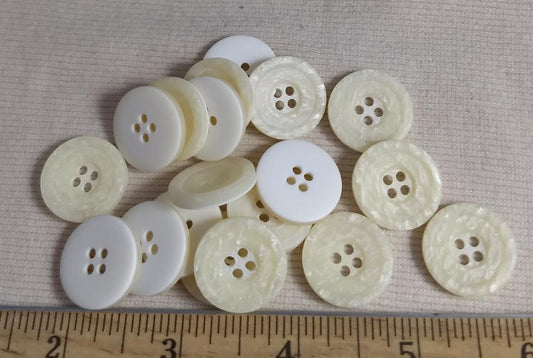 Button #1404 #4 Hole #Cream #Rim #Polyester #10pc