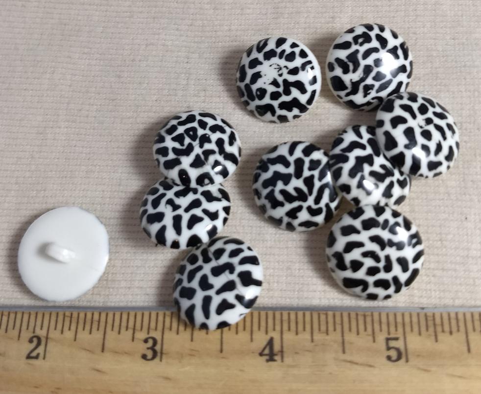 Button #BW #Shank #Black #Animal #Nylon #10pc