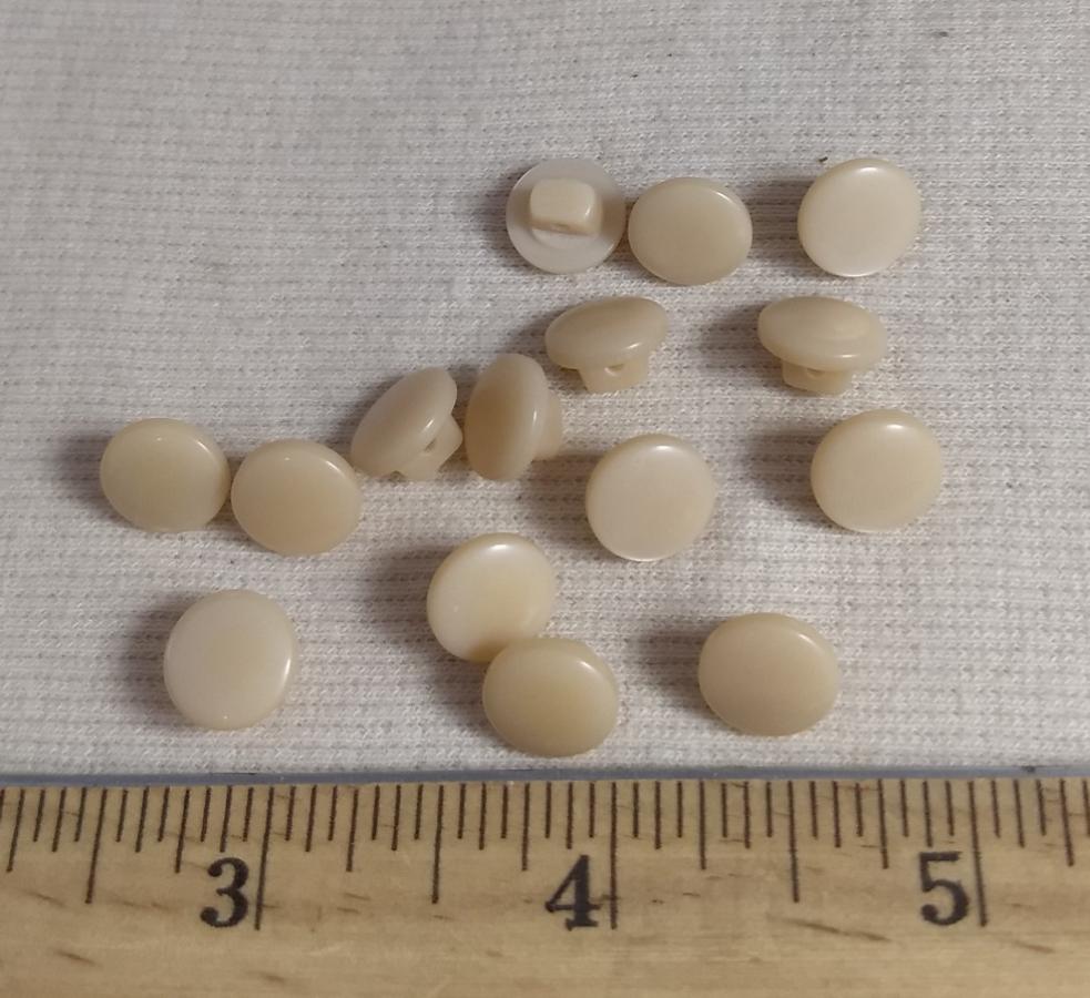 Button #1405 #Shank #Beige #Flat-Top #Polyester #10pc