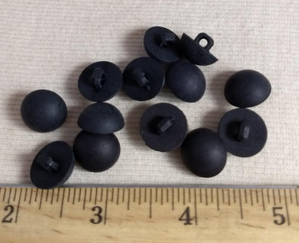 Button #137 #Shank #Black #Halfball #Nylon #10pc