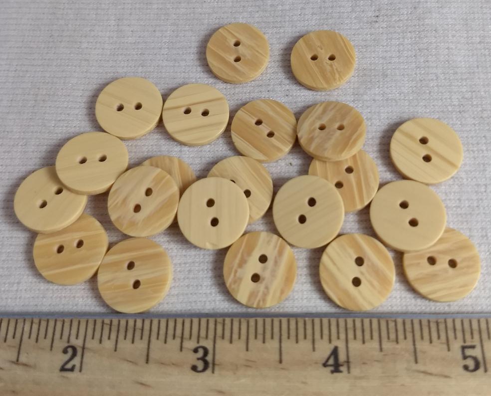 Button #PB2985 #2 Hole #Cream #Imitation #Wood #Polyester #10pc