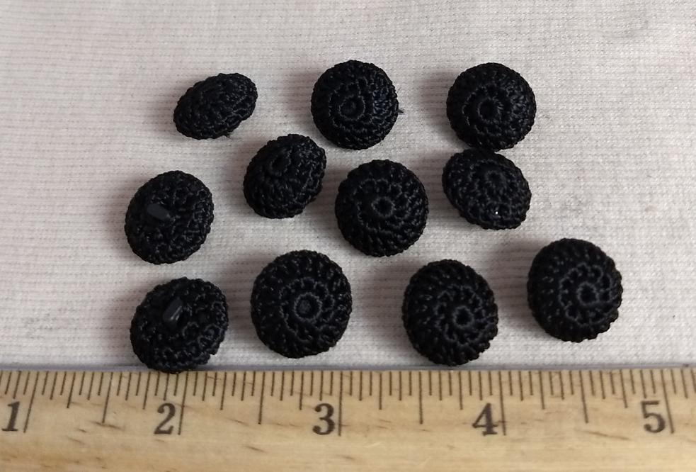 Button #011#Shank #Black #Handmade #Braided #10pc