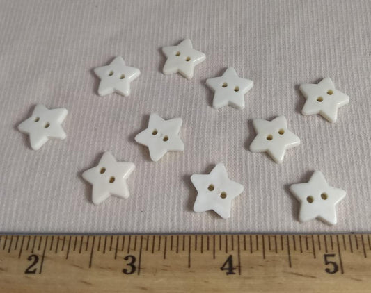 Button #195 #2 Hole #White #Nylon #10pc