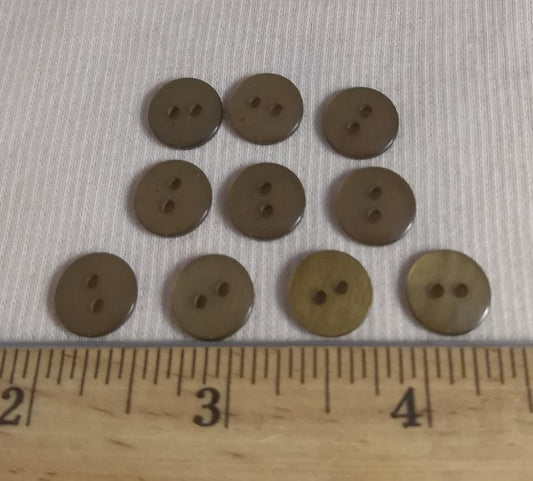 Button #1417 #2 Hole #Green #Polyester #10pc