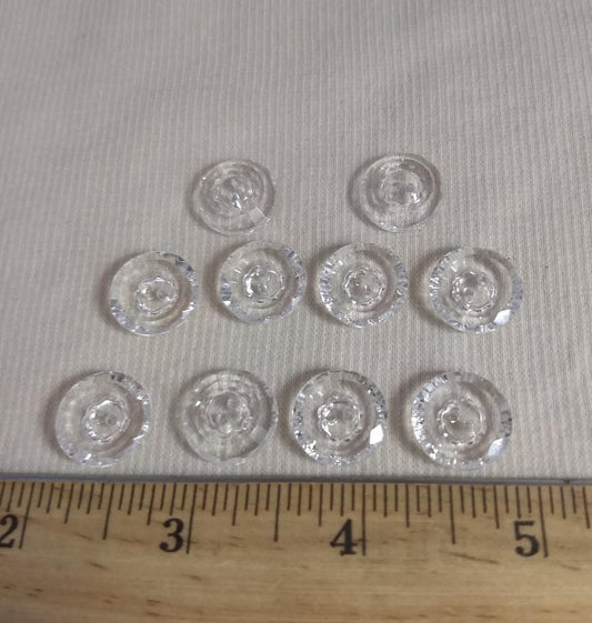 Button #SM548 #2 Hole #Clear #Acrylic #10pc