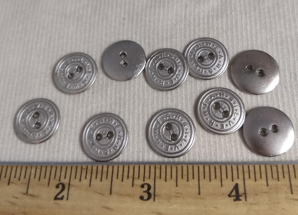 Button #AL6274 #2-Hole #Antique-Silver #Rim #Silver-Wear #Metal #10pc