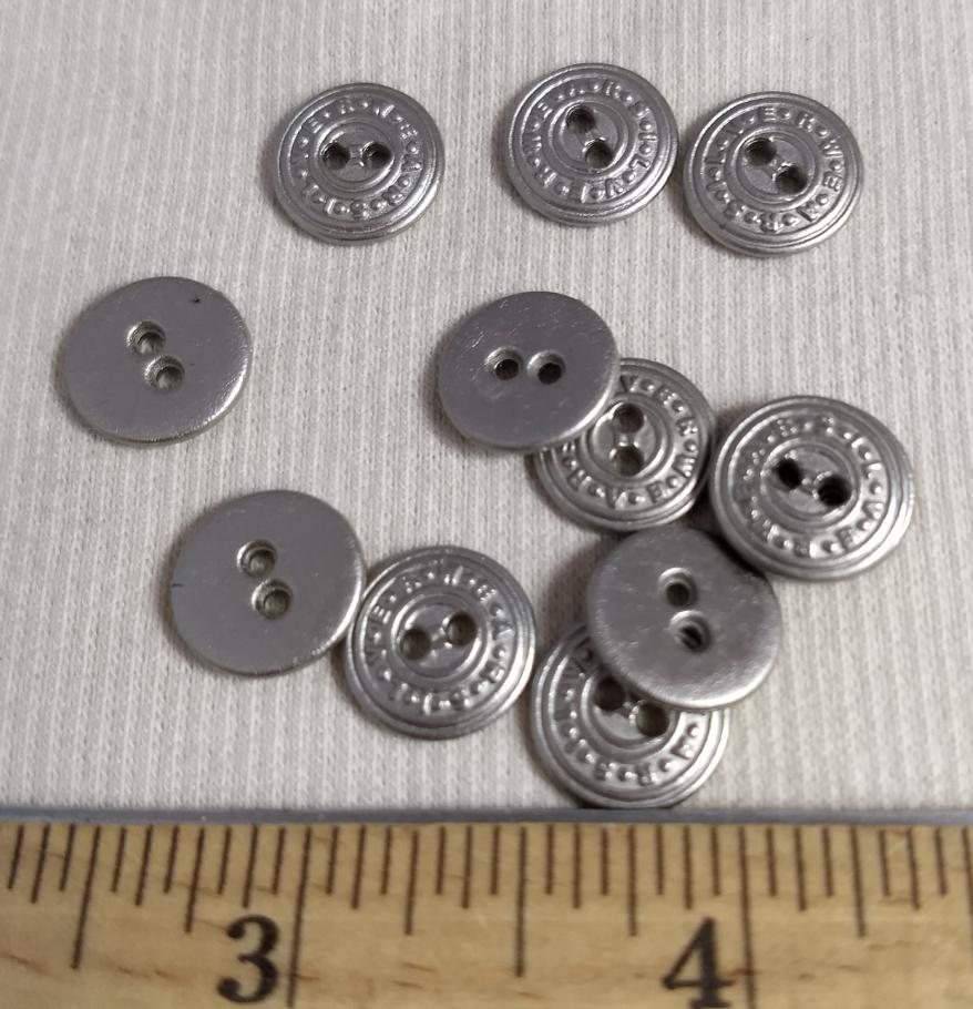 Button #AL6274 #2-Hole #Antique-Silver #Rim #Silver-Wear #Metal #10pc