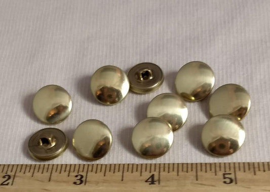 Button #1421 #Shank #Gold #Dome #Metal  #10pc