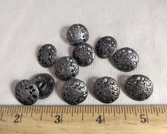 Button #AL6683 #Shank #Antique-Silver #Metal #10pc