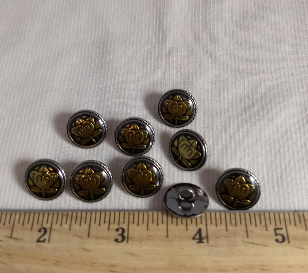 Button #AL6738 #Shank #Antique-Gold #Rim #Metal #10pc