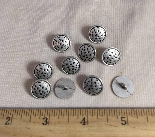 Button #AL6460 #Shank #Antique-Silver #Rim #Metal #10pc