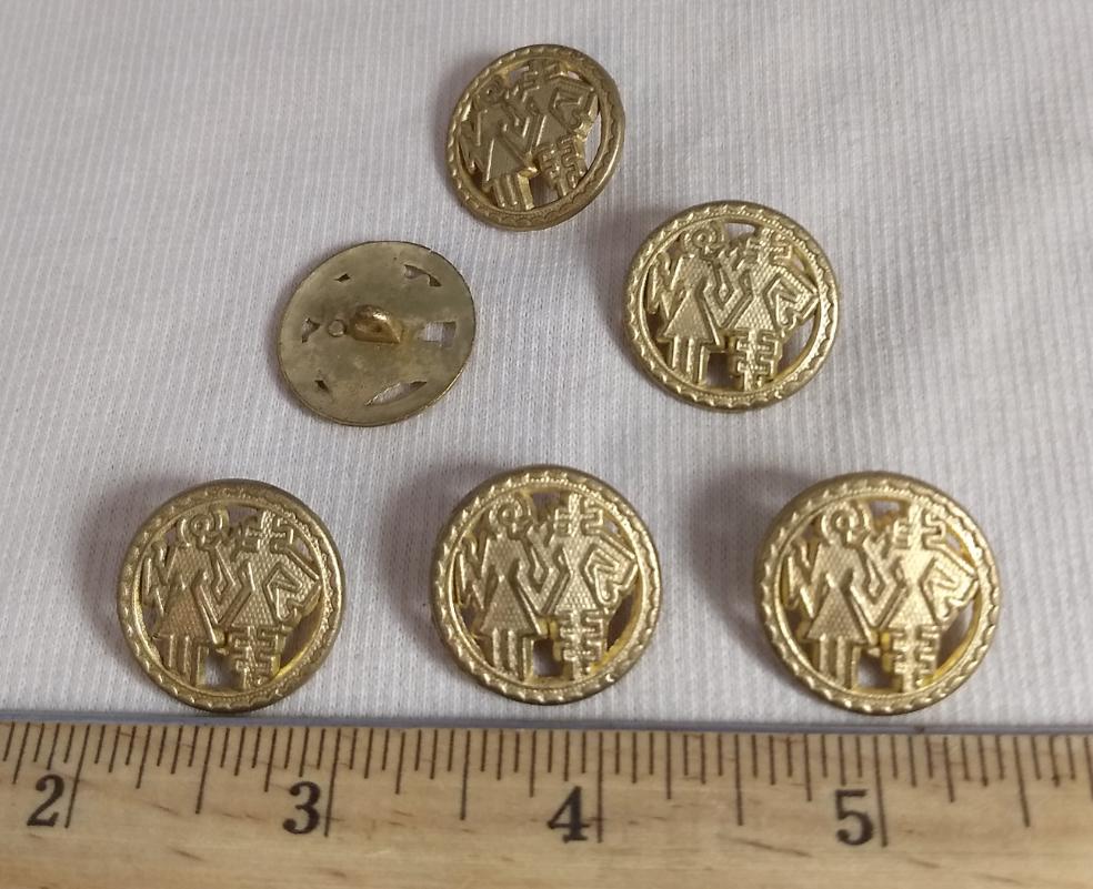 Button #1427 #Shank #Antique-Gold #Rim #Metal #10pc