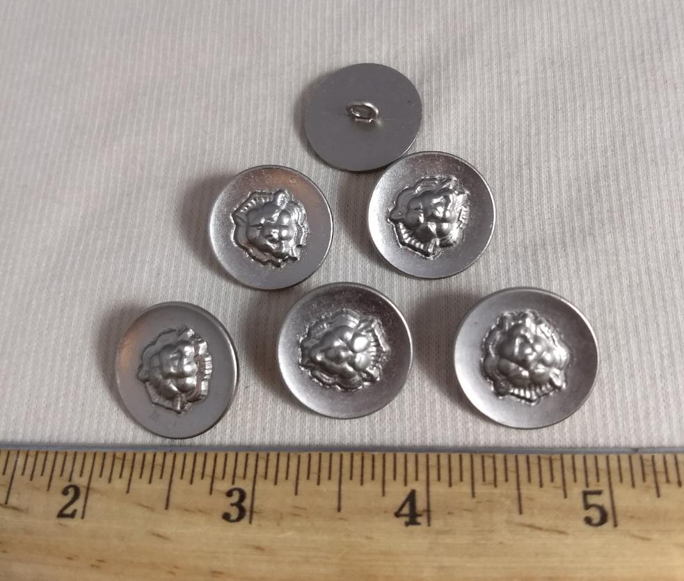 Button #6501 #Shank #Antique-Silver #Rim #Metal #10pc