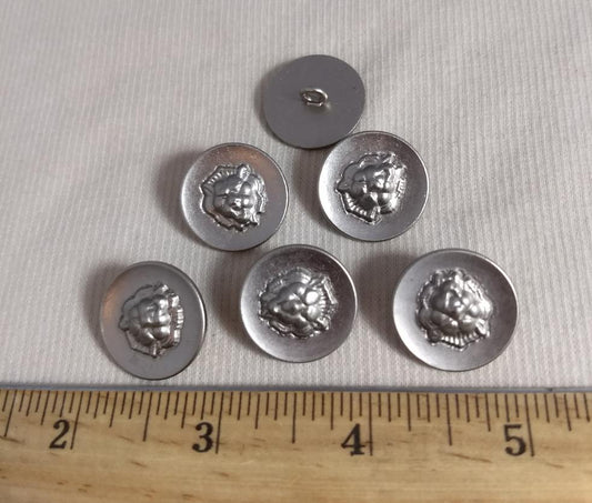 Button #6501 #Shank #Antique-Silver #Rim #Metal #10pc