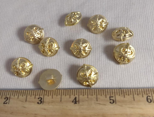 Button #JU789 #Shank #Gold #ABS #10pc