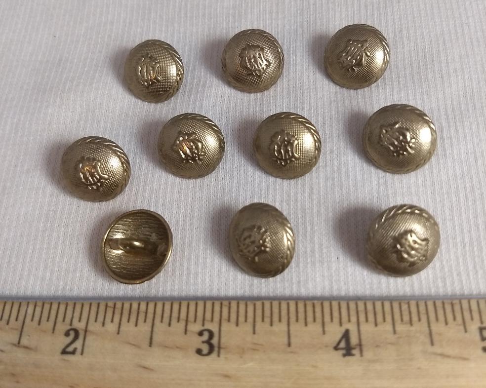 Button #K5158 #Shank #Antique-Gold #Rim #Metal #10pc