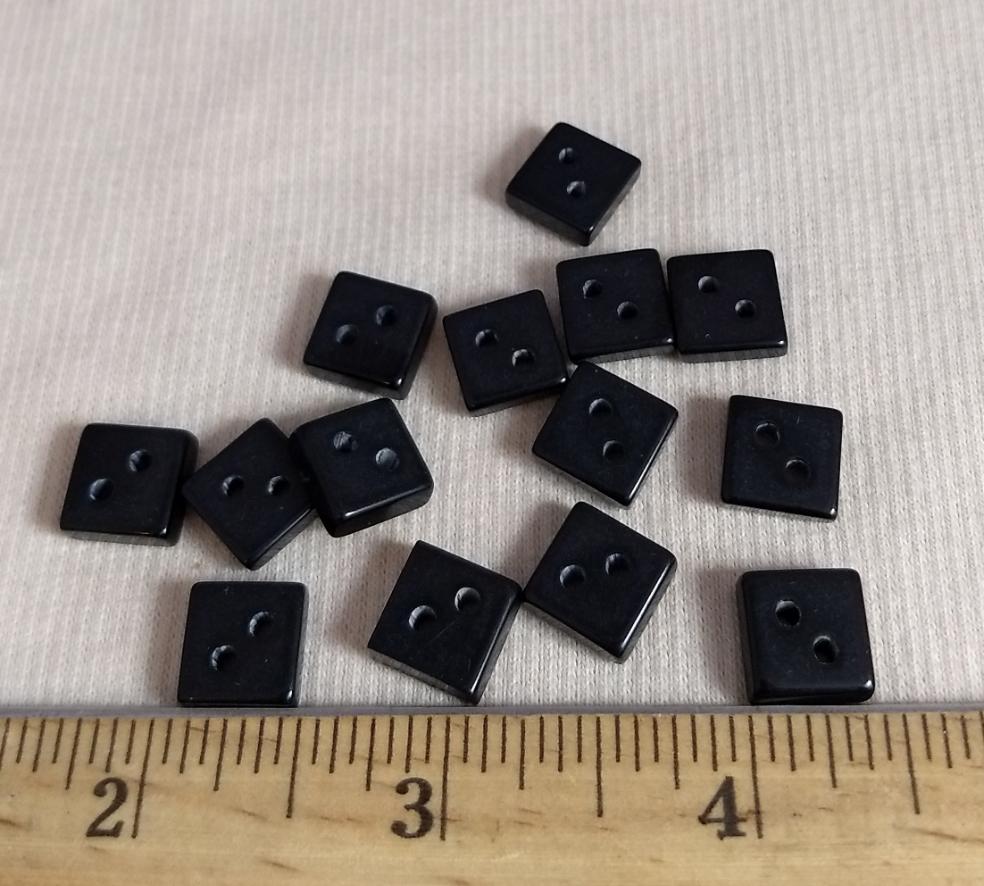 Button #1432 #2 Hole #Black #Polyester #10pc