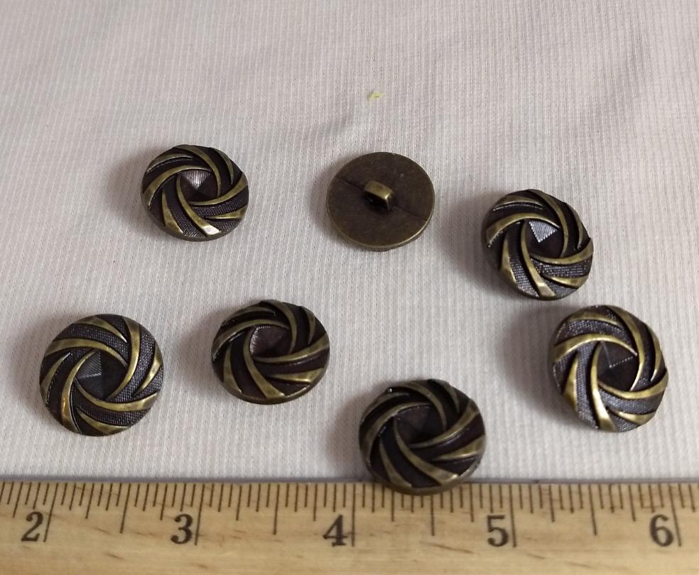 Button #1437 #Shank #Antique-Gold #Metal  #10pc